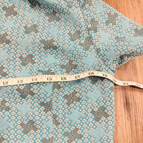 Vintage 60s 70s Checkaberry Mod Shift Dress Women’s Med Teal Blue Short Sleeve - Picture 5 of 7